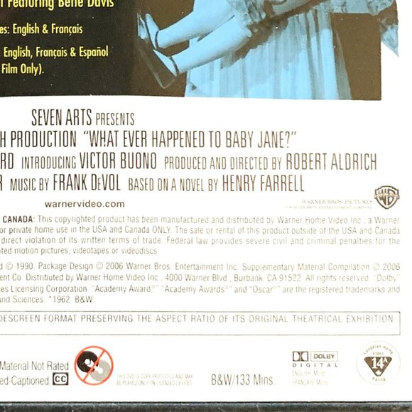 Bette Davis DVDs What Ever Happened to Baby Jane? All About Eve B&W - Picture 8 of 8
